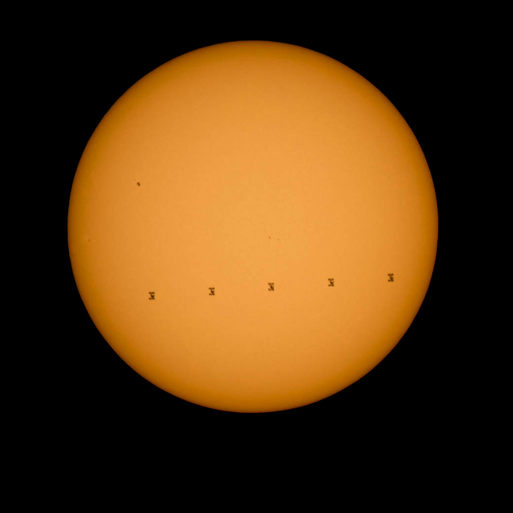 iss transits in front of the sun